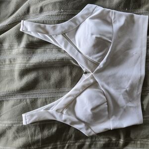 White V Neck Crop Top